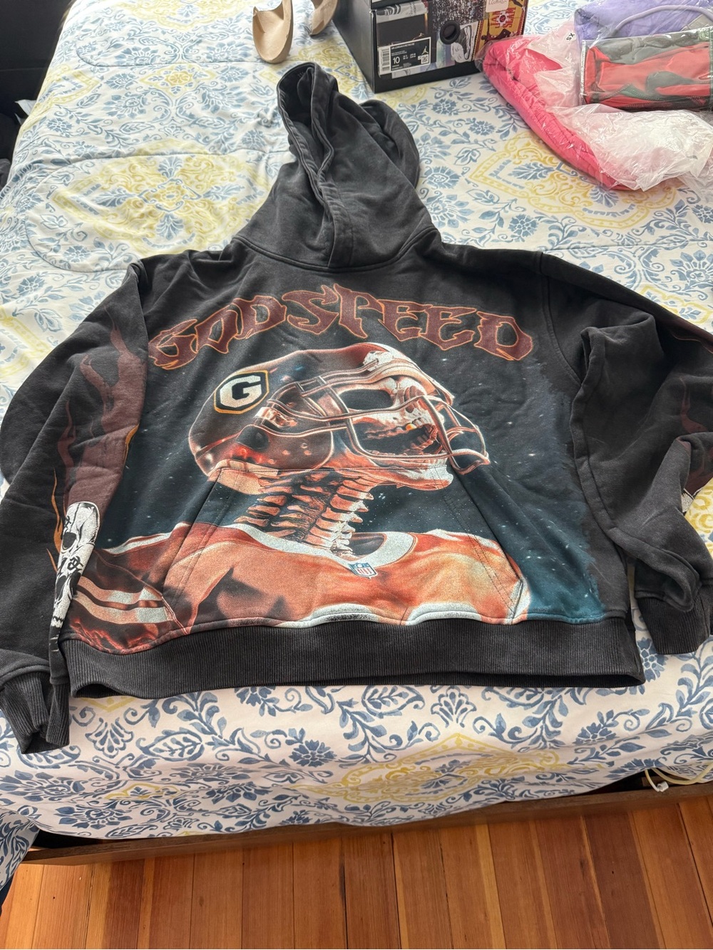 Godspeed Men’s Football Black Fleece Hoodie Size S